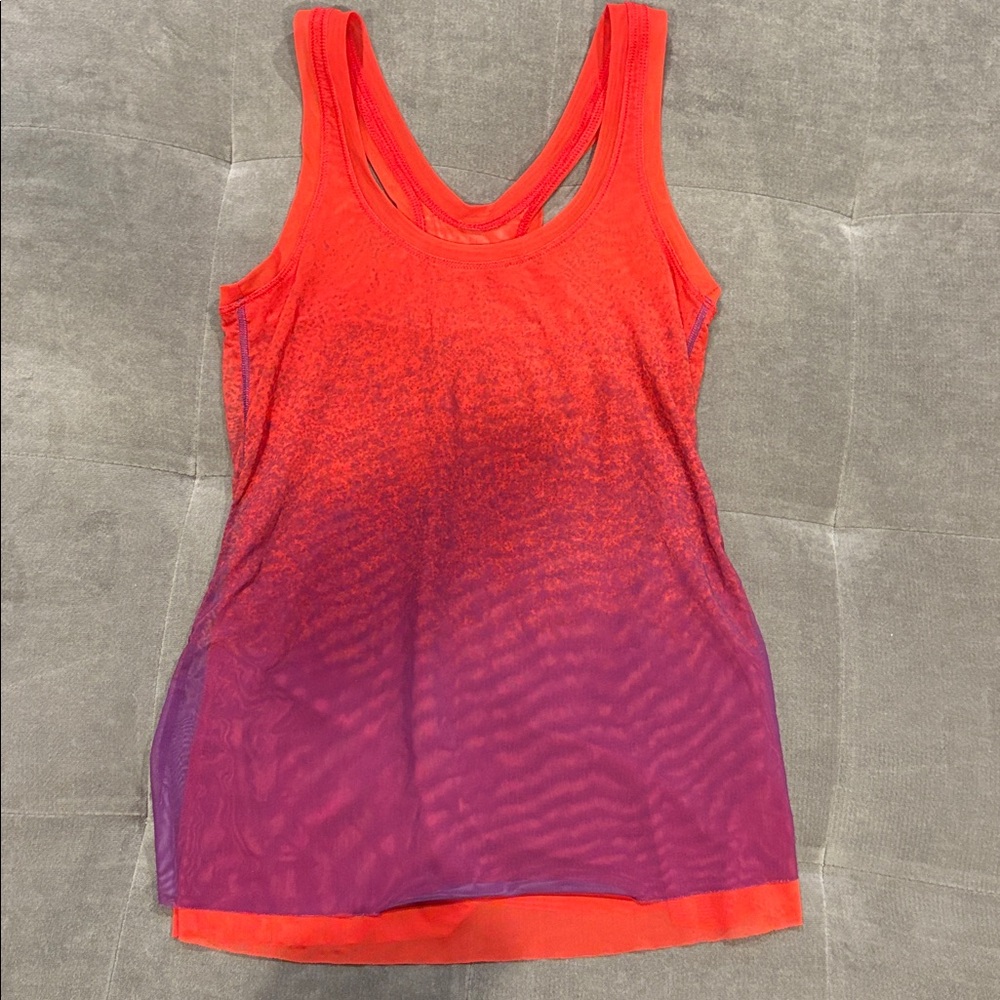 Women's Athletic Racerback Top ~ never worn ~ Red and Purple Silky Soft Material